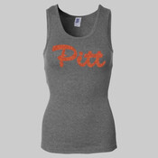 Glitter - Script Pitt - Juniors' Fit Baby Rib Tank Top